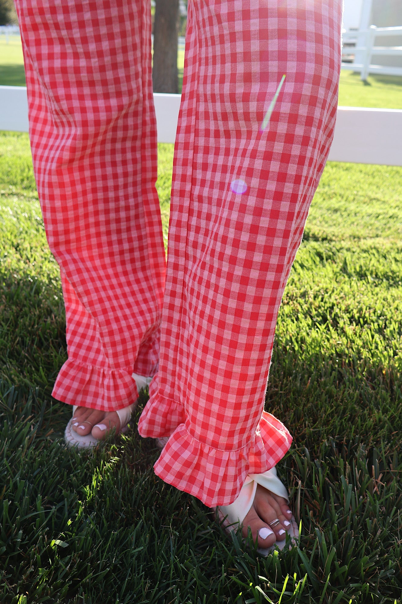 Saltwater Gingham Ruffle Pants