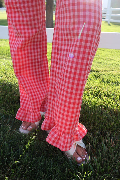 Saltwater Gingham Ruffle Pants