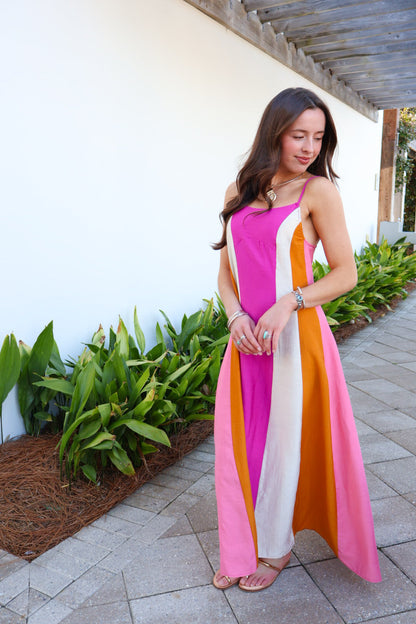 Sunset Stroll Colorblock Maxi Dress