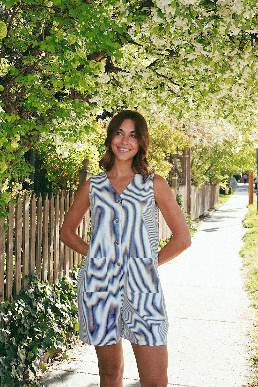 Newport Pinstripe Romper