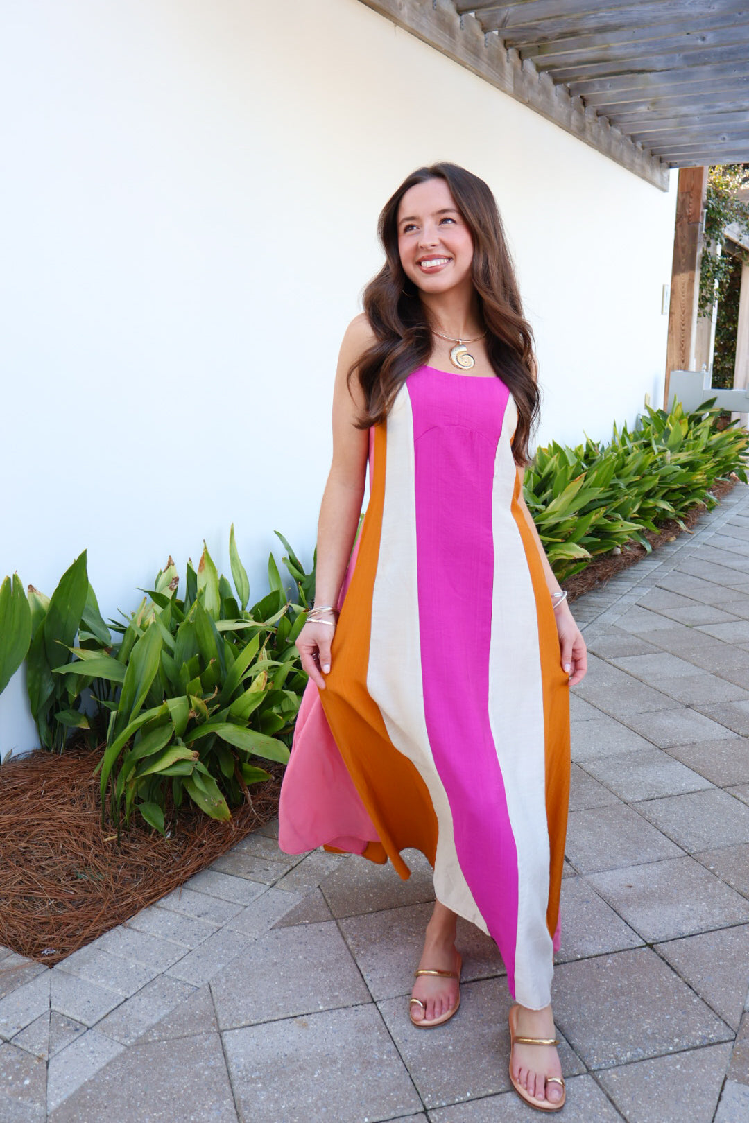 Sunset Stroll Colorblock Maxi Dress