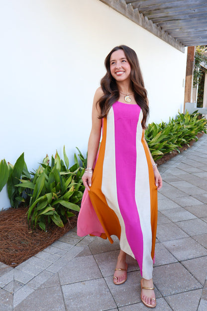 Sunset Stroll Colorblock Maxi Dress