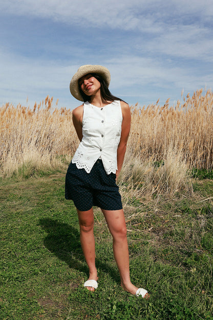 Dotted Shorts in Navy