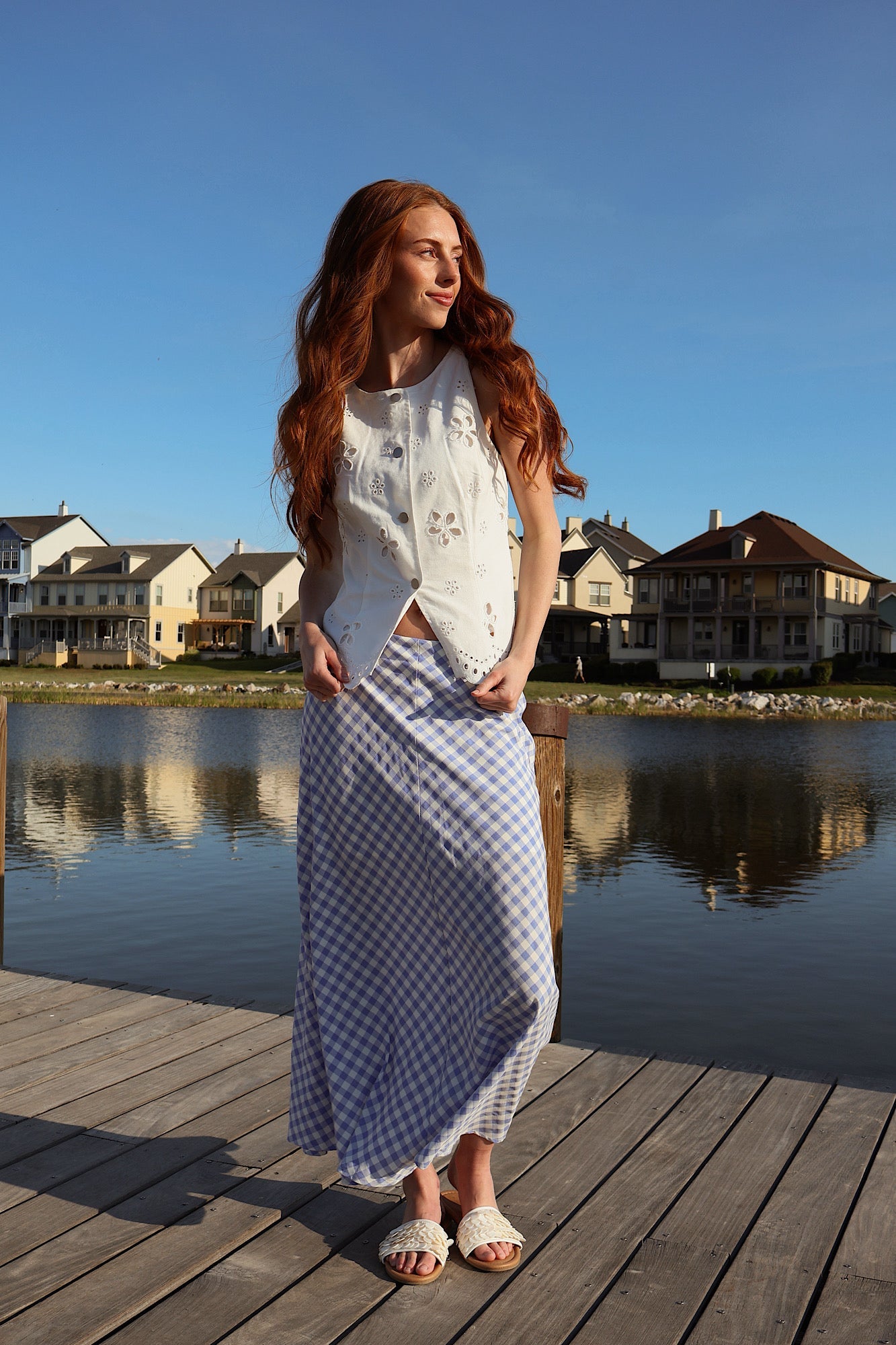 Lyla Gingham Maxi Skirt