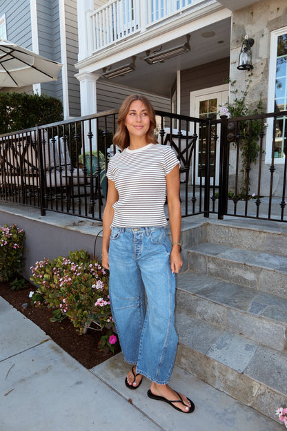 Stripe Ribbed Knit Tee