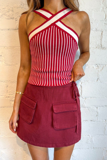Denim Wrap Skort
