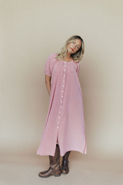 Eliza Gingham Maxi Dress in Red