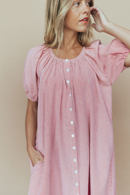Eliza Gingham Maxi Dress in Red