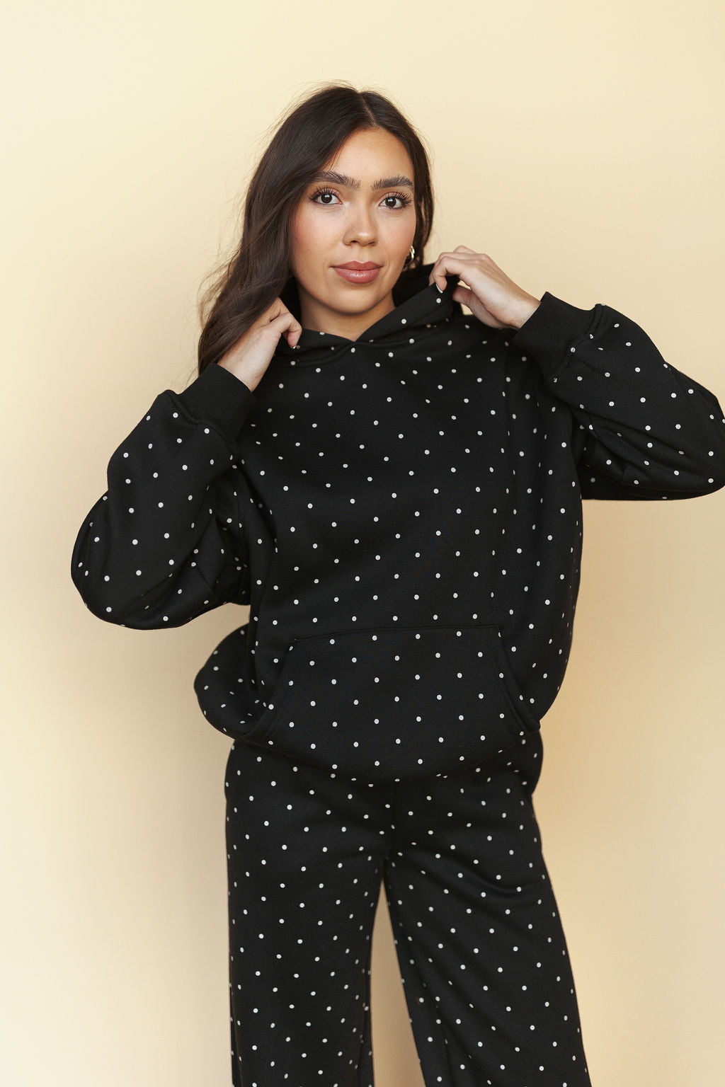 Spot On Polka Dot Hoodie in Black