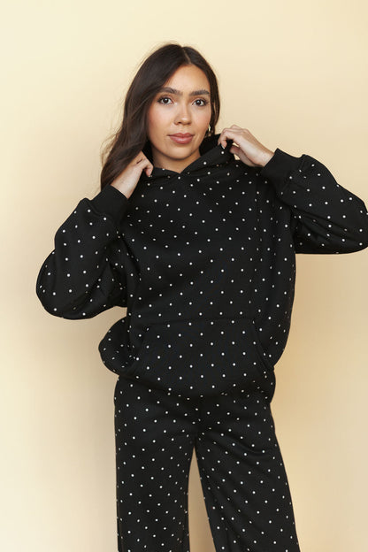 Spot On Polka Dot Hoodie in Black