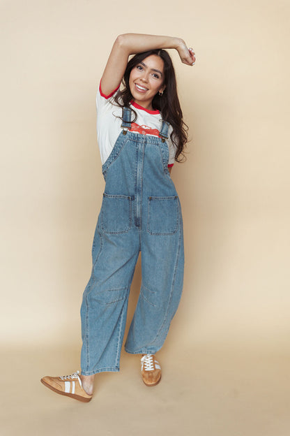 Junie Zip Front Denim Overalls