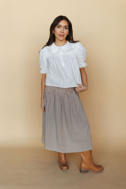 Connie Collared Short Sleeve Blouse