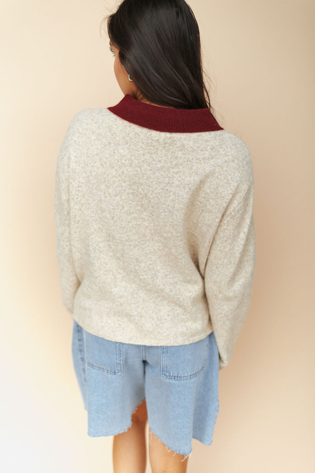 Colbie Polo Sweater in Latte