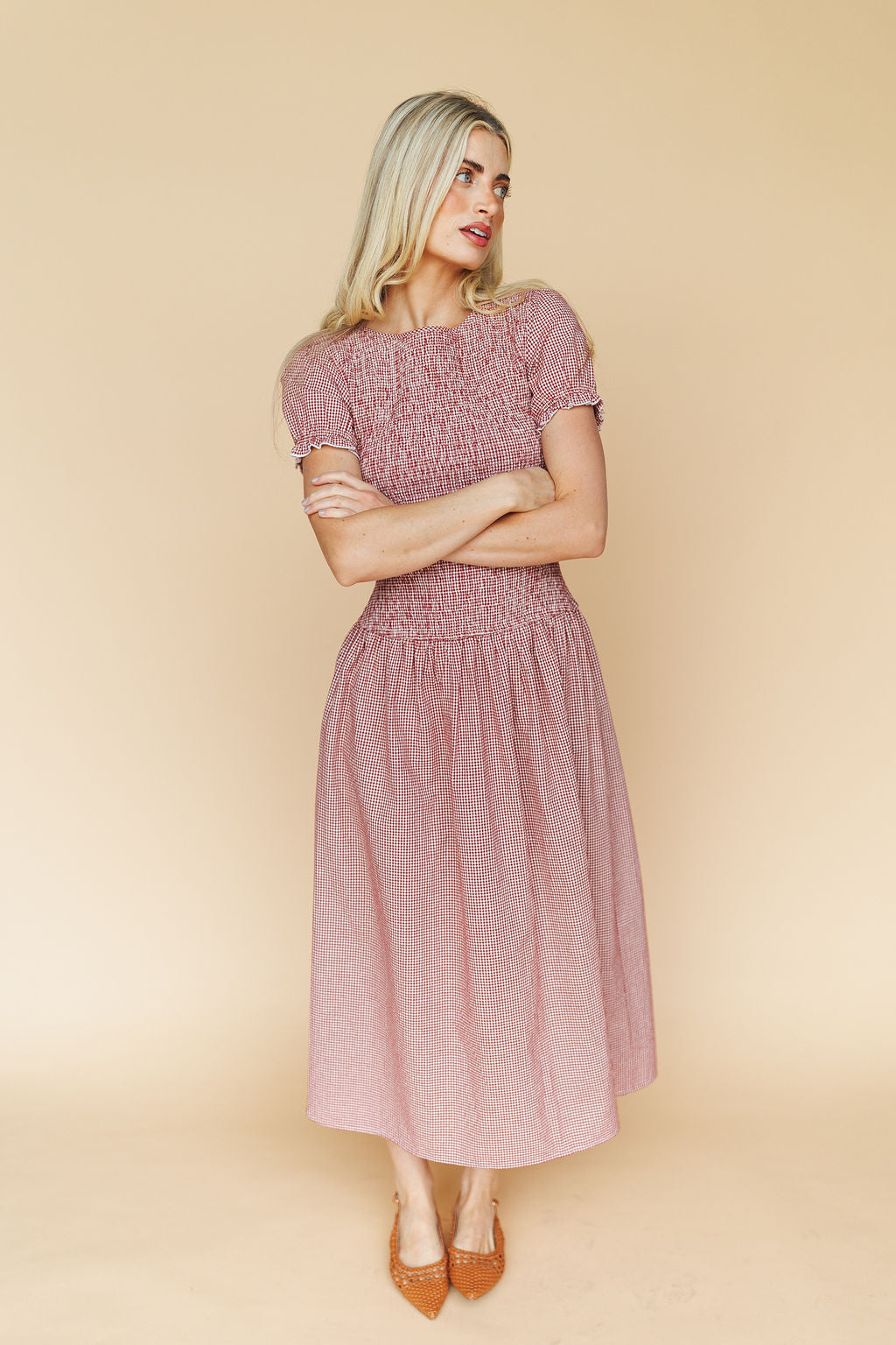 Vienna Gingham Maxi in Red