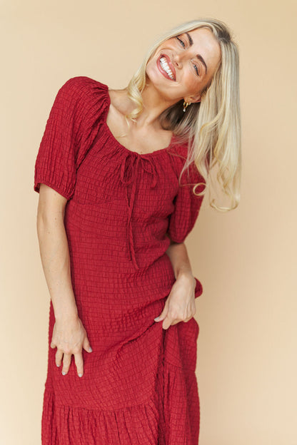 Sophia Midi in Scarlet Red
