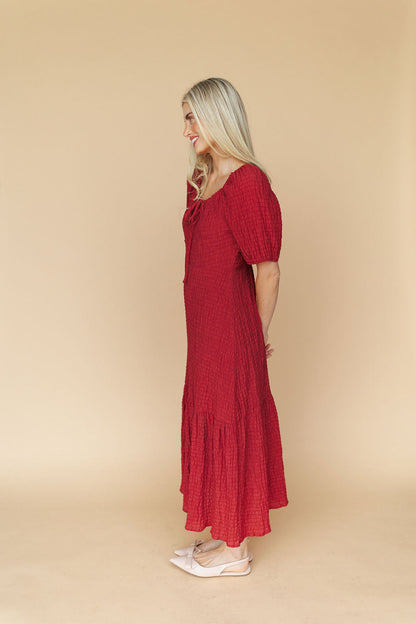 Sophia Midi in Scarlet Red