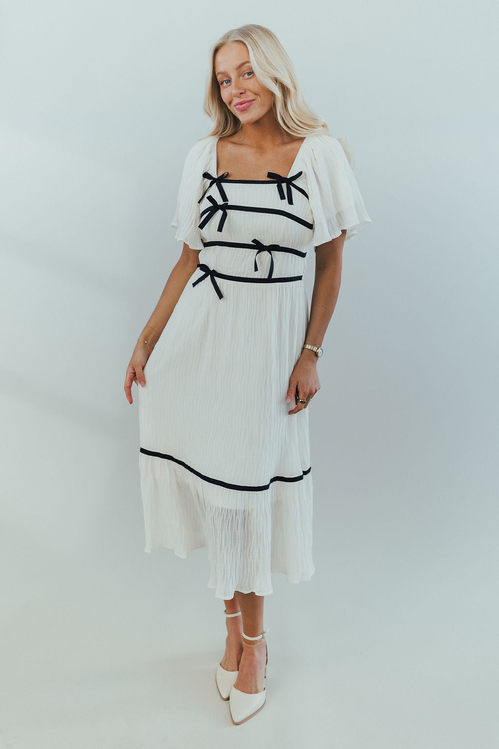 Clara Bow Midi in Ivory