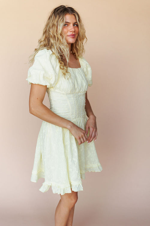 FINAL SALE - Anastasia Lace Dress In Buttercup