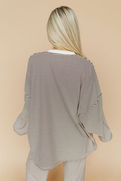 Porter Fleece Stripe Top
