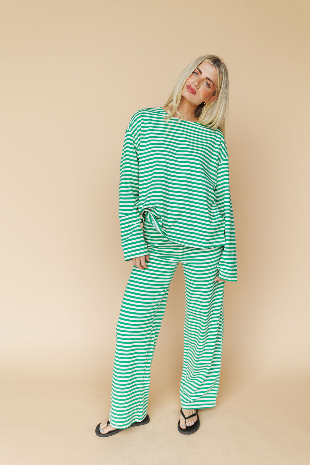 Lauren Stripe Pants in Green