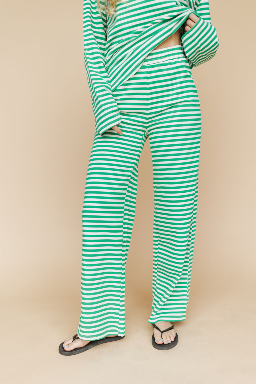 Lauren Stripe Pants in Green