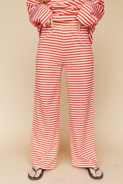Lauren Stripe Pants in Red