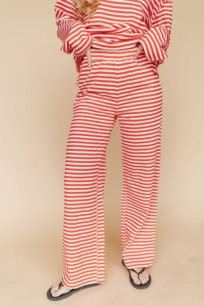 Lauren Stripe Pants in Red