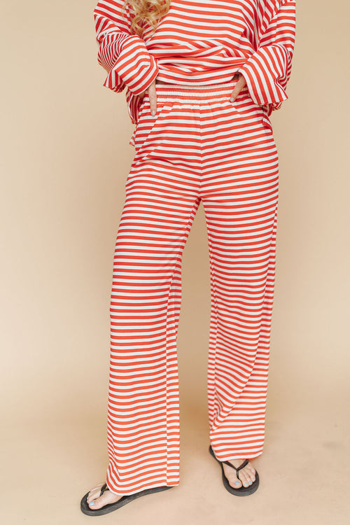 Lauren Stripe Pants in Red