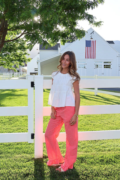 Saltwater Gingham Ruffle Pants