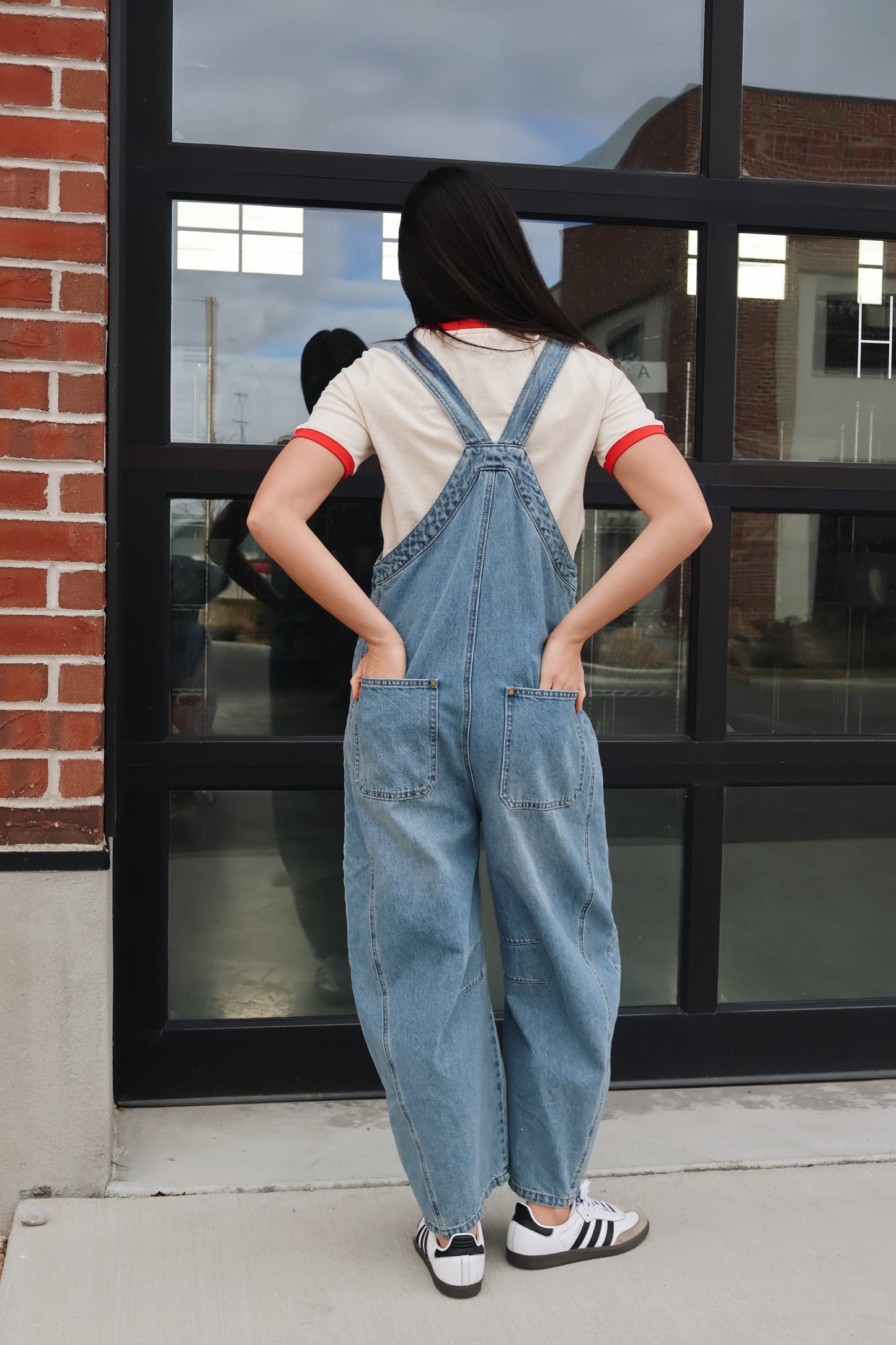 Junie Zip Front Denim Overalls