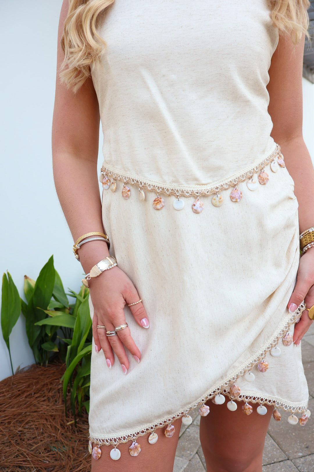 Seashell Trim Mini Dress