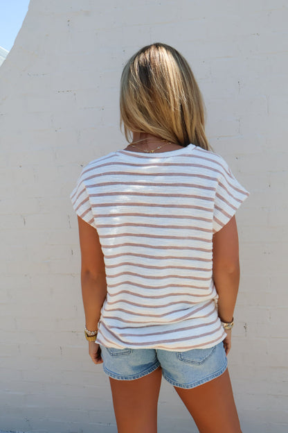 Neutral Stripe Knit Top