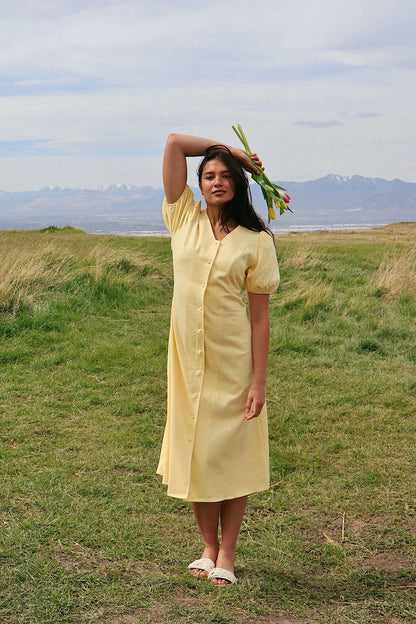 Sunnie Midi in Butter Yellow