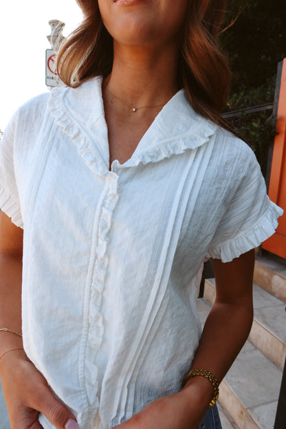 Hattie Cotton Ruffle Blouse