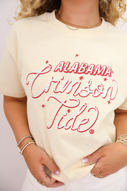 Embroidered Alabama Crimson Tide Boxy Crop Tee