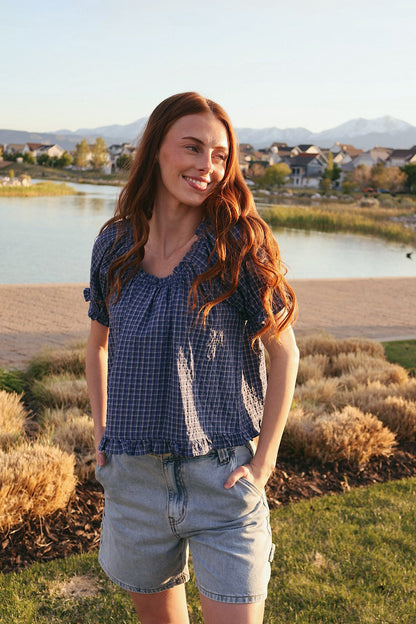 Bonnie Seersucker Plaid Blouse