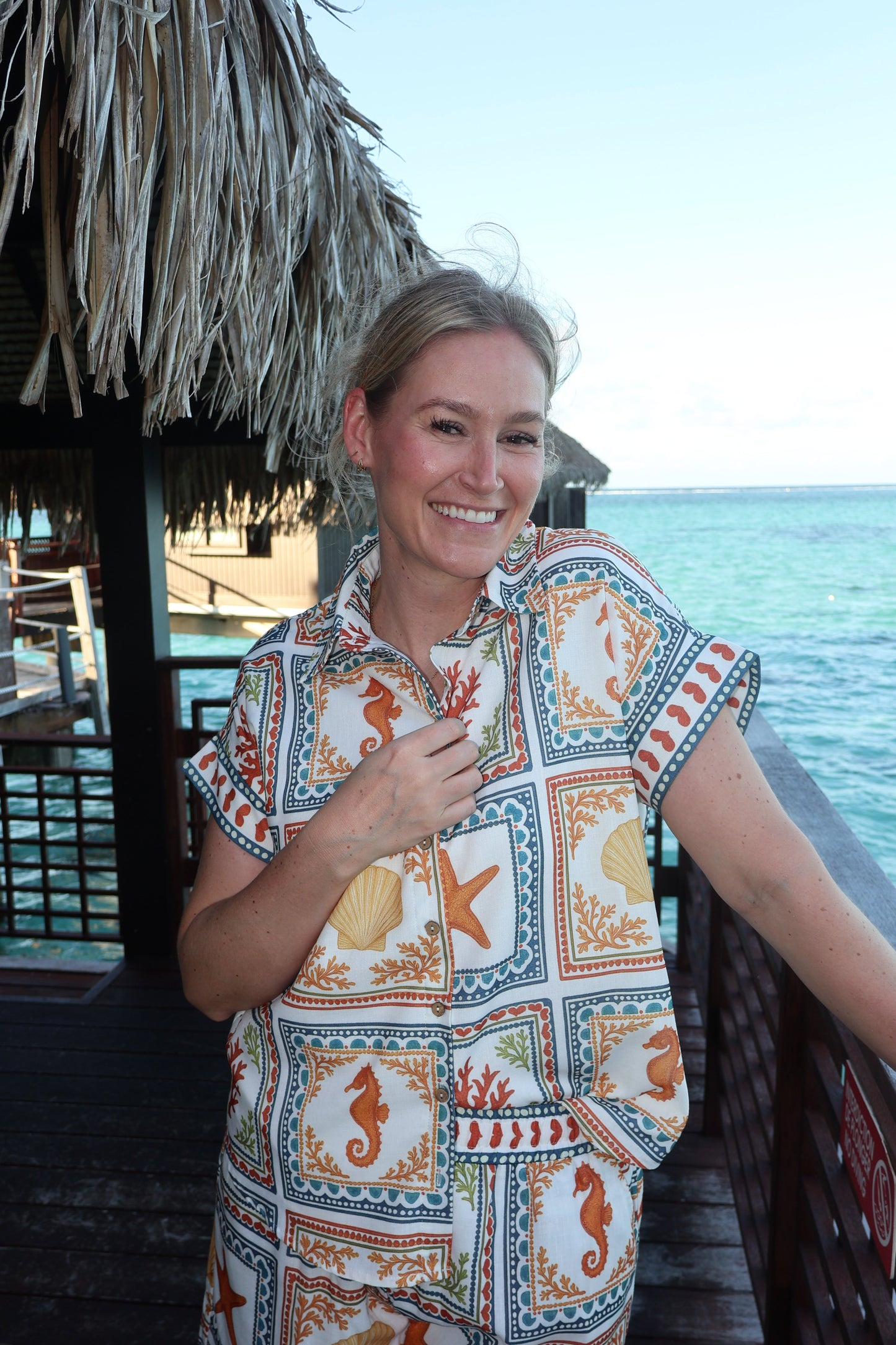 FINAL SALE - Under The Sea Button Down Top