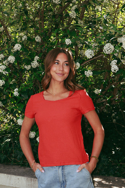 Sweetheart Ribbed Tee