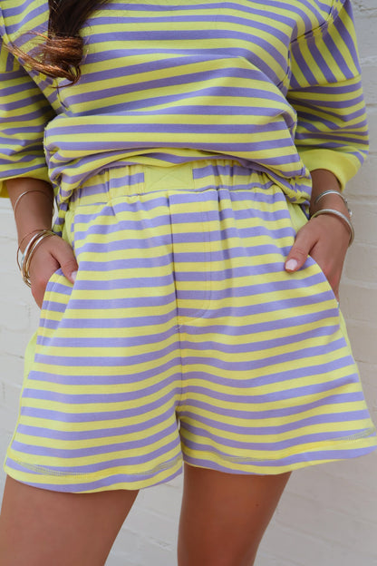 Lavender Lemon Striped Lounge Set