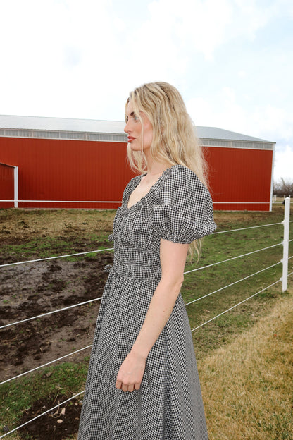Blackberry Gingham Maxi