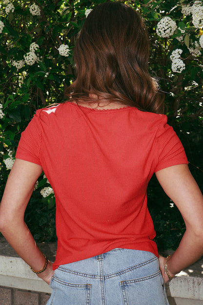 Sweetheart Ribbed Tee