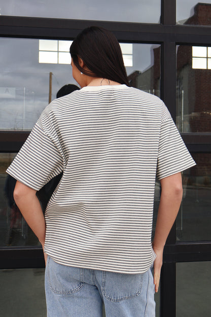 Billie Stripe Tee in Ivory