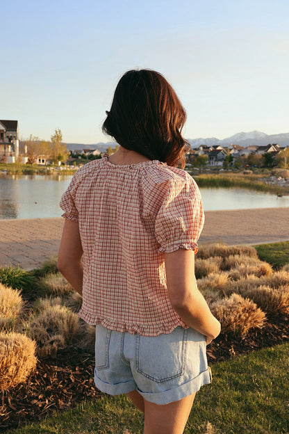Bonnie Seersucker Plaid Blouse