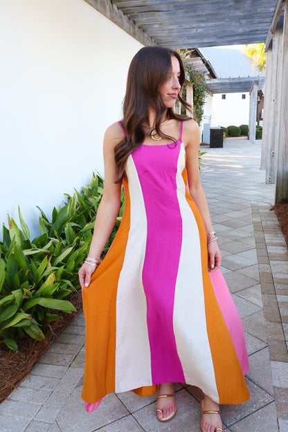 Sunset Stroll Colorblock Maxi Dress