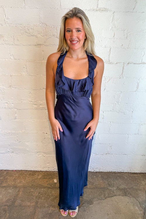 ASTR The Label Morrigan Ruffle Trim Halter Dress