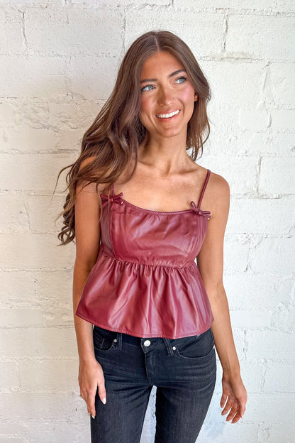 Audrey Leather Top