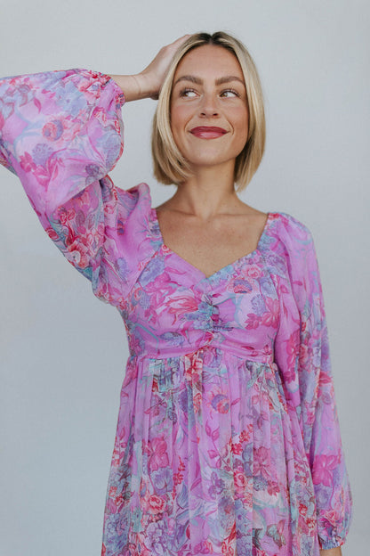 Purple Rain Floral Midi