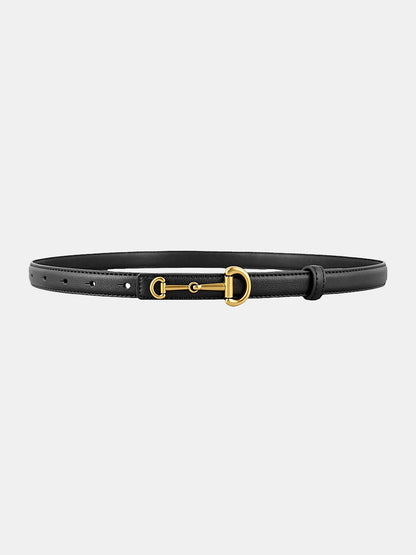 Horsebit Buckle Leather Belt
