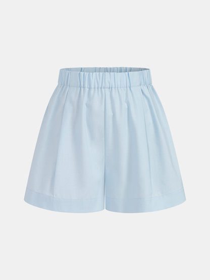 Beaded Linen Blend Top & Shorts Set