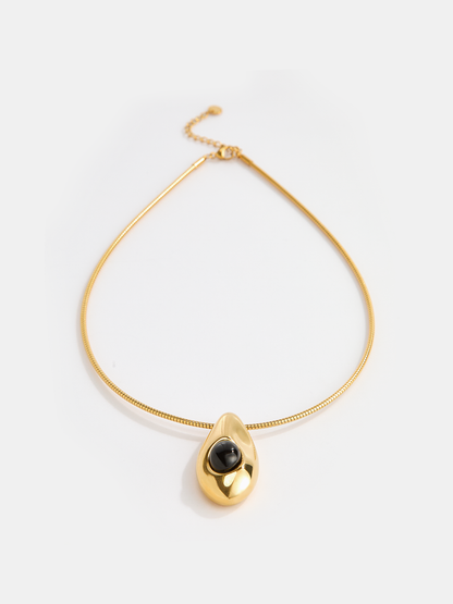 Teardrop Pendant Snake Chain Necklace